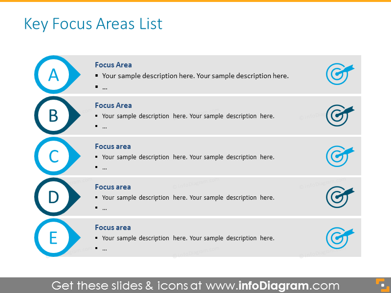 Professional business powerpoint template - focus areas for discussing