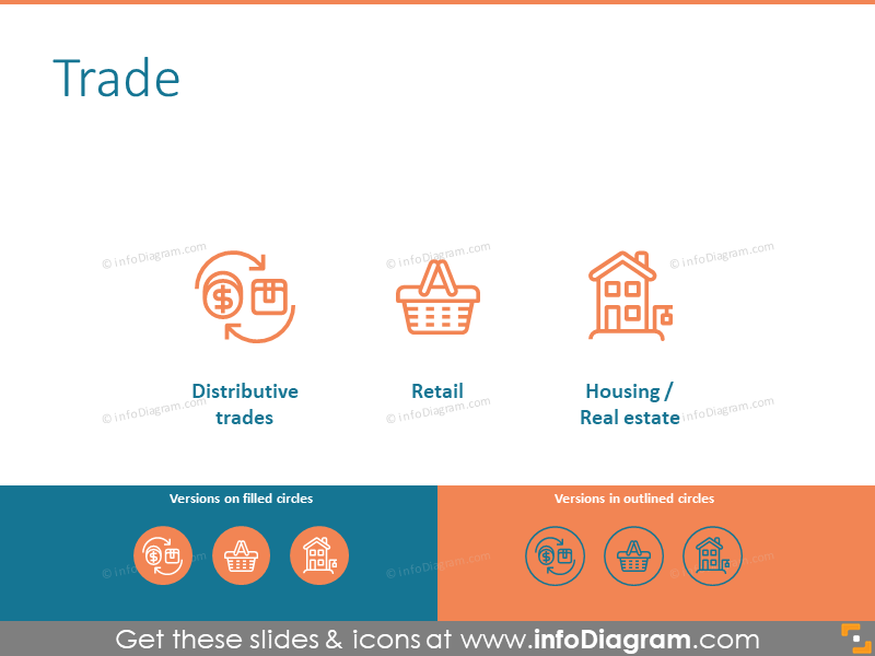 Trade icons set 