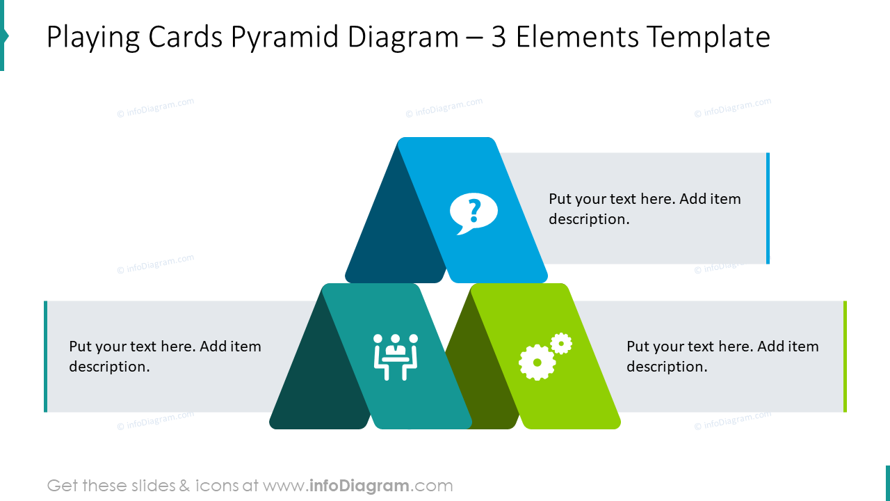 Spielkarten-Pyramiden-Diagramm für 3 Elemente
