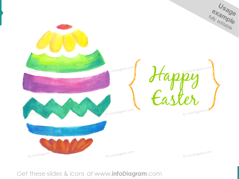 Iconos de Primavera y Pascua escritos a mano (clipart PPT)