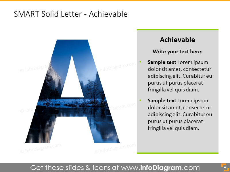 Modelo de metas SMART (diagramas PPT)