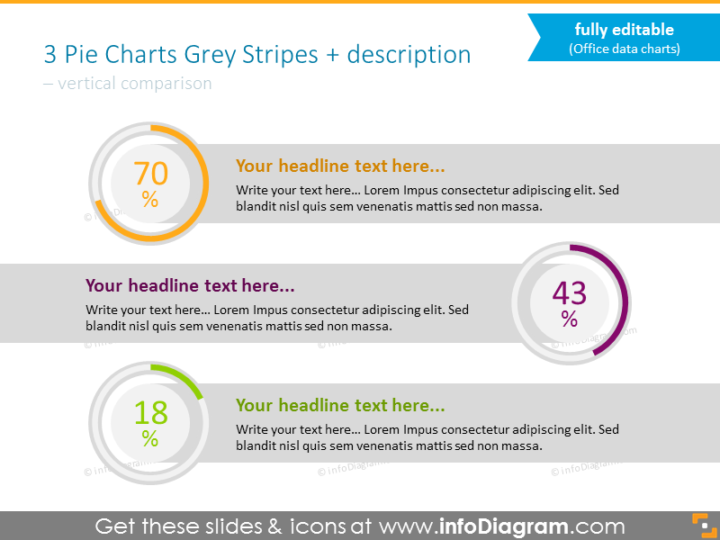 Powerpoint dashboard template with gray background