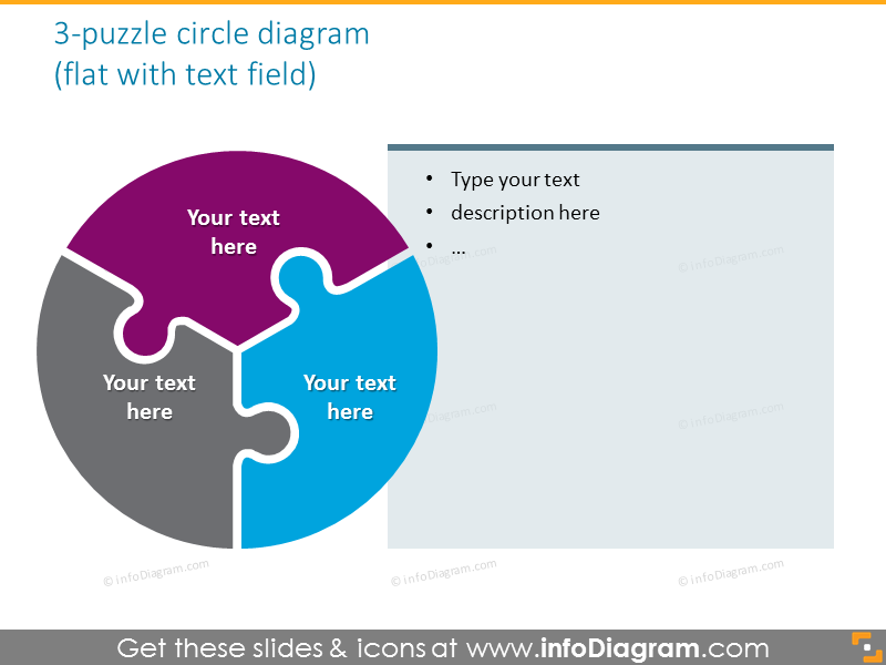 puzzle thirds diagram sketched scribble ppt elements