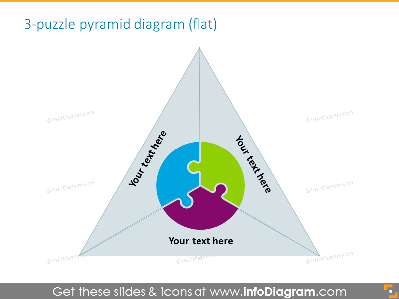Pyramide 3 Puzzle Textfeld Professionelles Farbverlauf PPT