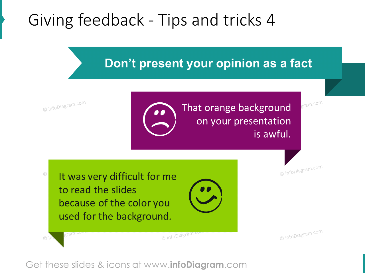 Dando feedback não como exemplos de fatos ppt
