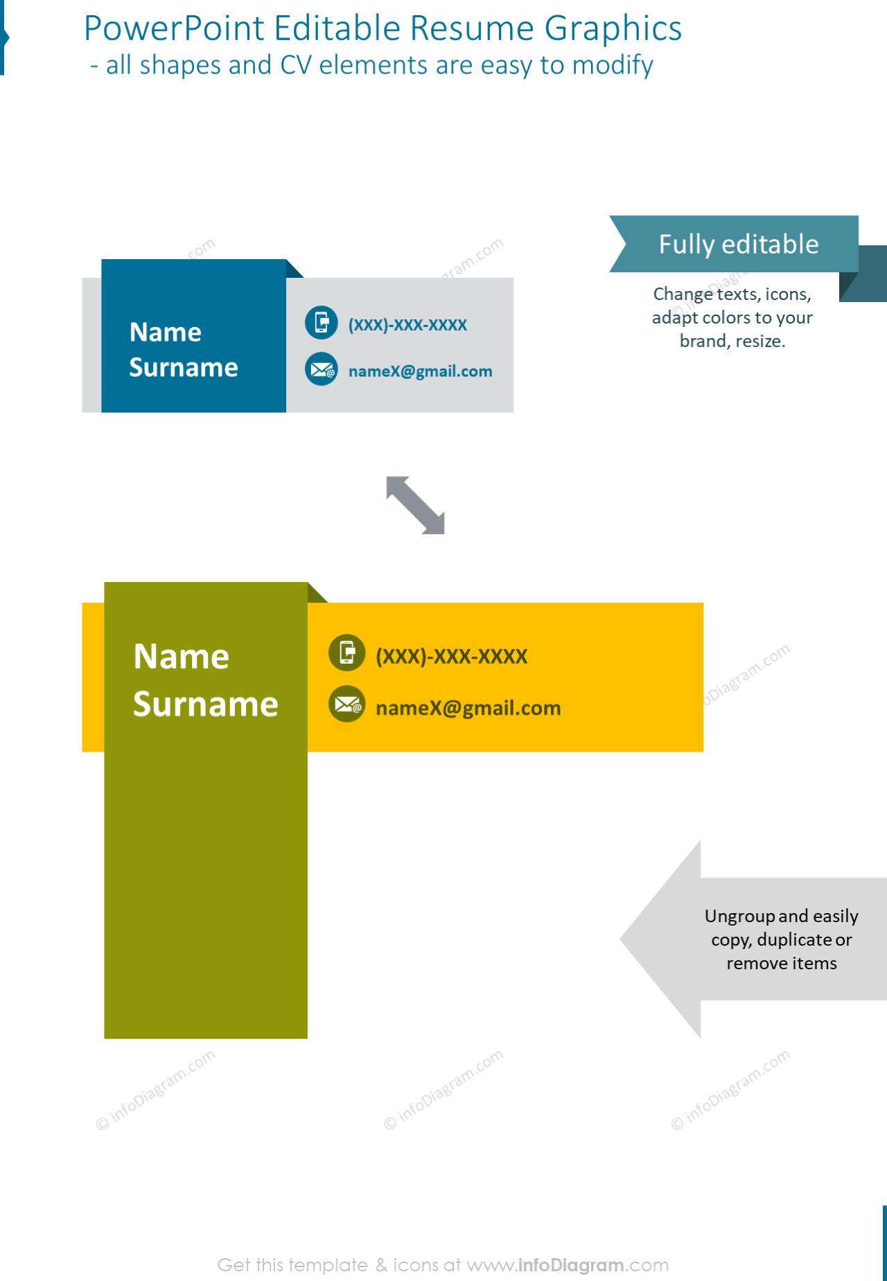 PowerPoint editable resume graphics