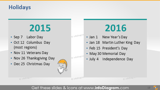 Holidays 2015 2016 slide