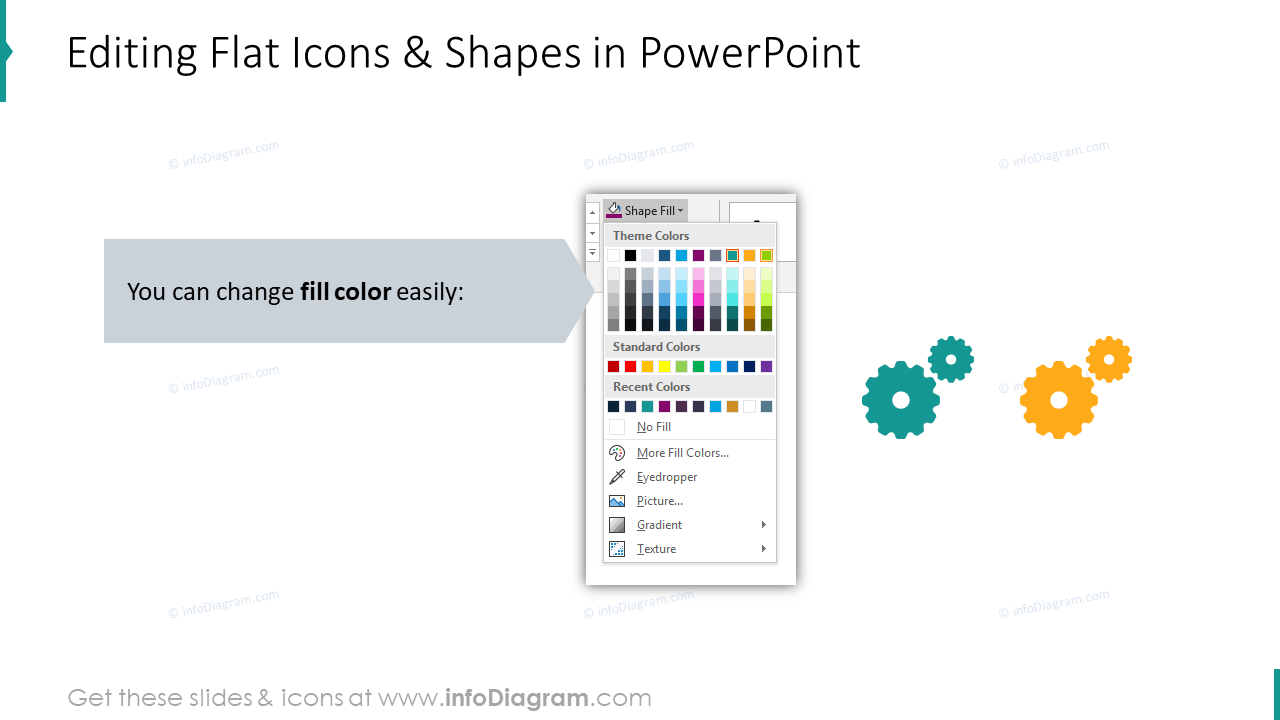 Editability of flat icons in PowerPoint
