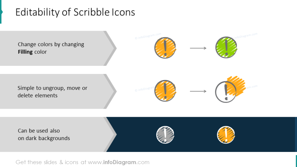 Editabilidad de los iconos de garabato