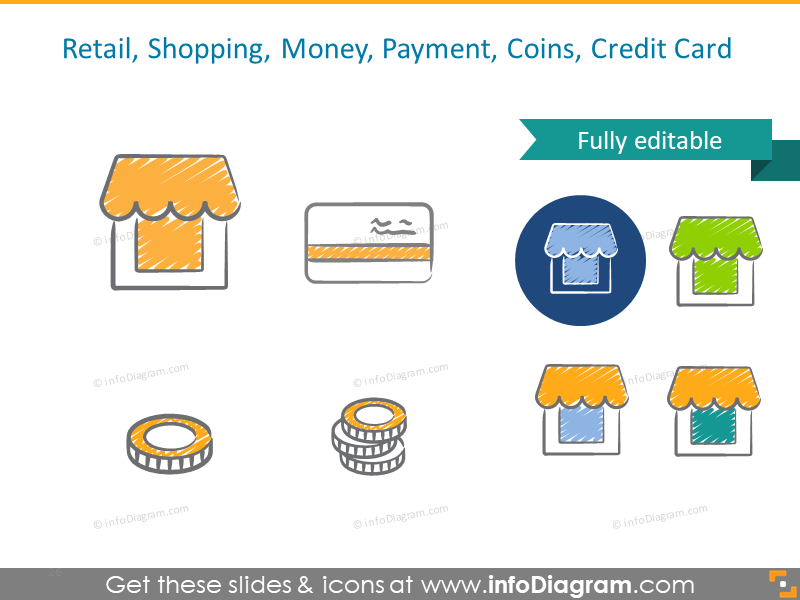 Détaillant : shopping, argent, paiement, pièces de monnaie, carte de crédit