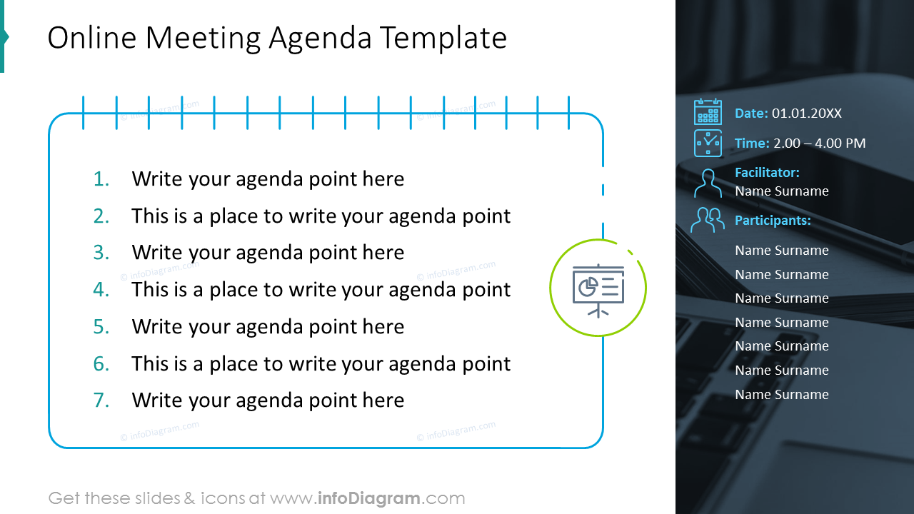 Vorlage für die Agenda eines Online-Meetings