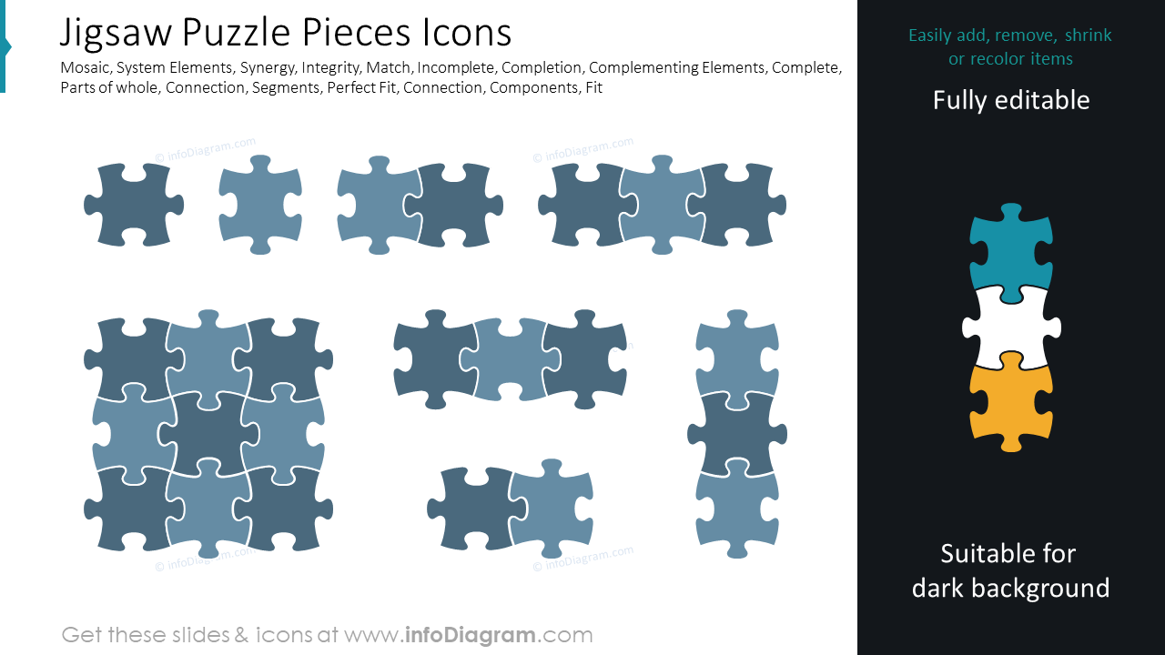 Iconos de piezas de rompecabezas