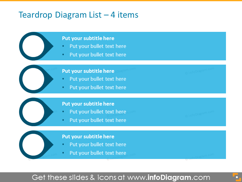 Smartart Template List for placing 4 items