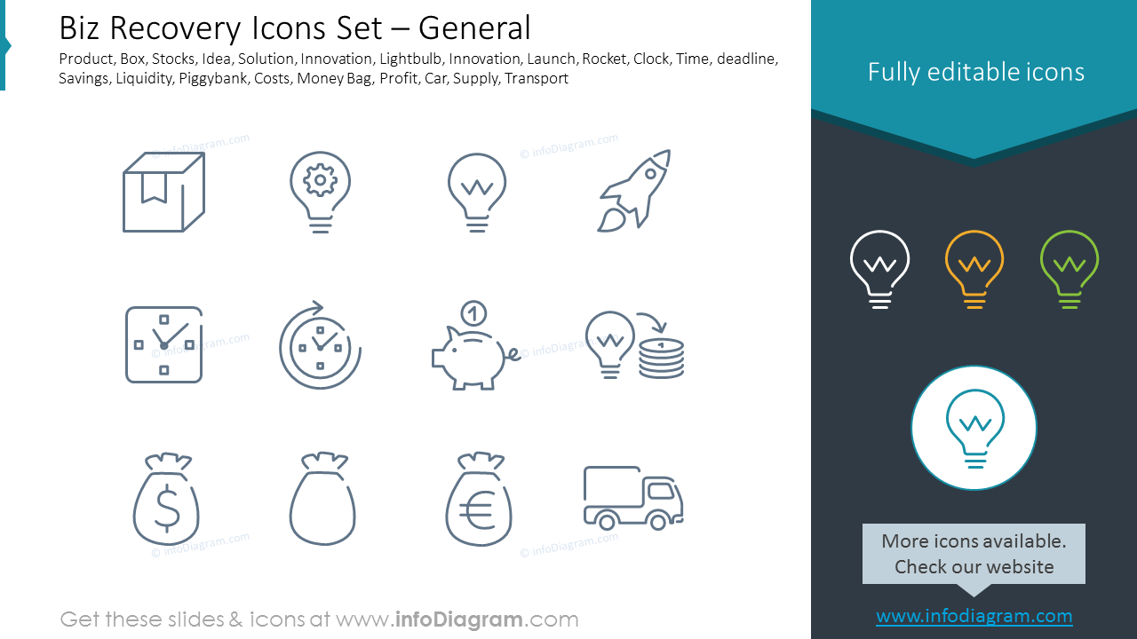 Geschäfts-Rettungs-Icons-Set – Allgemein
