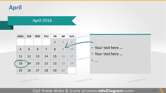 Gráficos dos Calendários Escolares 2015 2016 (tabelas e ícones em PPT, datas ISO da UE)