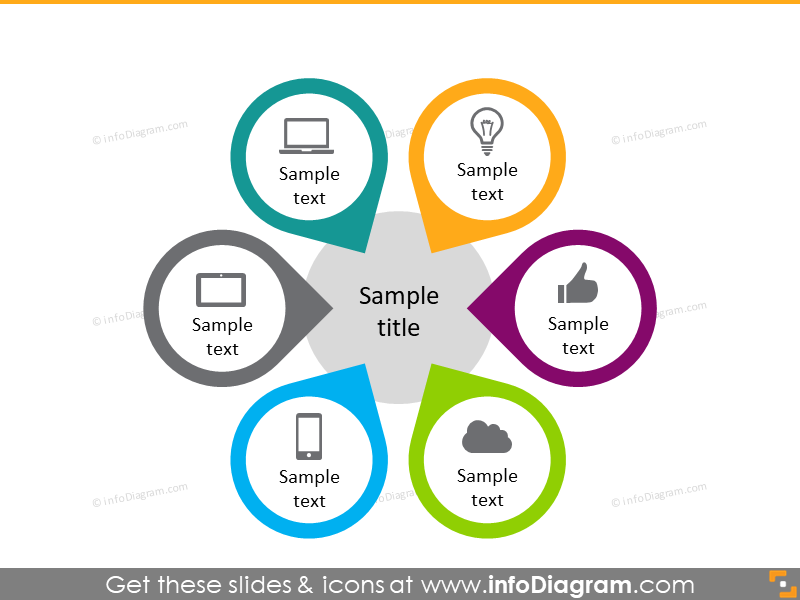 6 colorful rings diagram powerpoint design presentation
