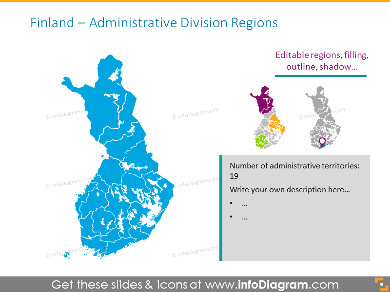 Carte des régions administratives de la Finlande