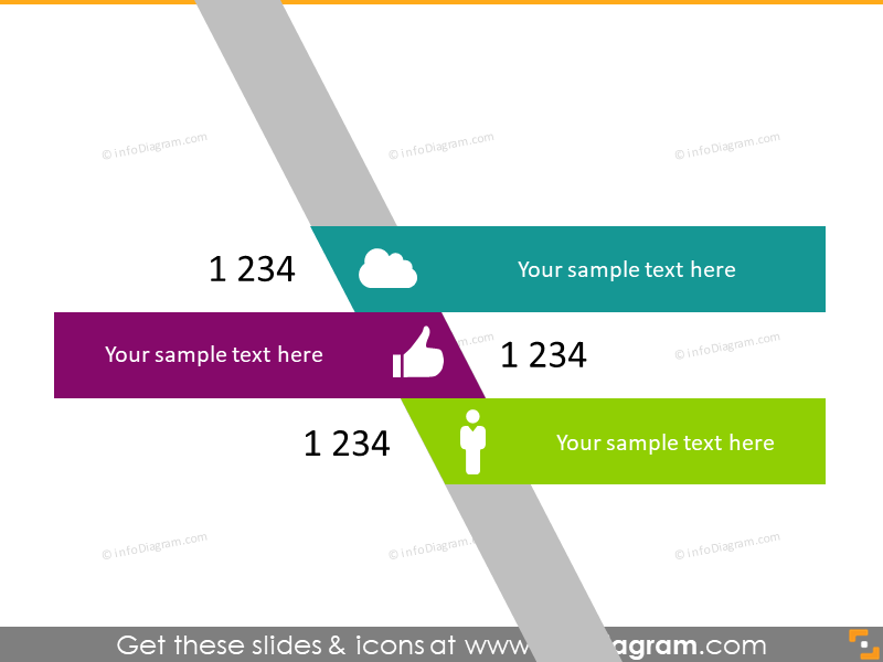 schéma d'index d'icônes PowerPoint multicolores