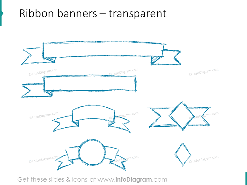 banda de cinta de boceto lápiz formas de powerpoint vector