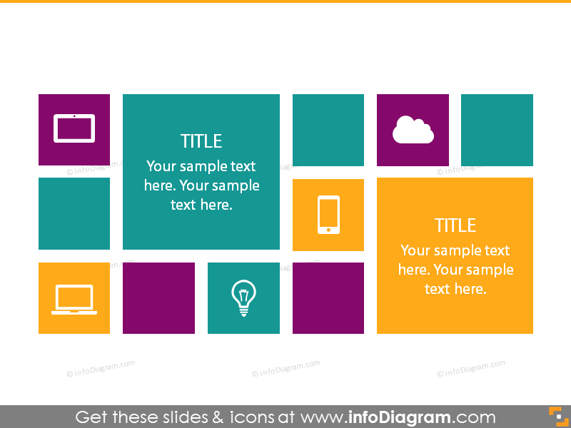 Squares mosaic diagram - can be used for title slide or website
