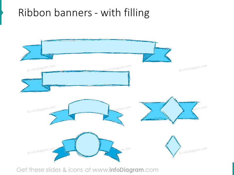 sketch ribbon banner pencil powerpoint infographics