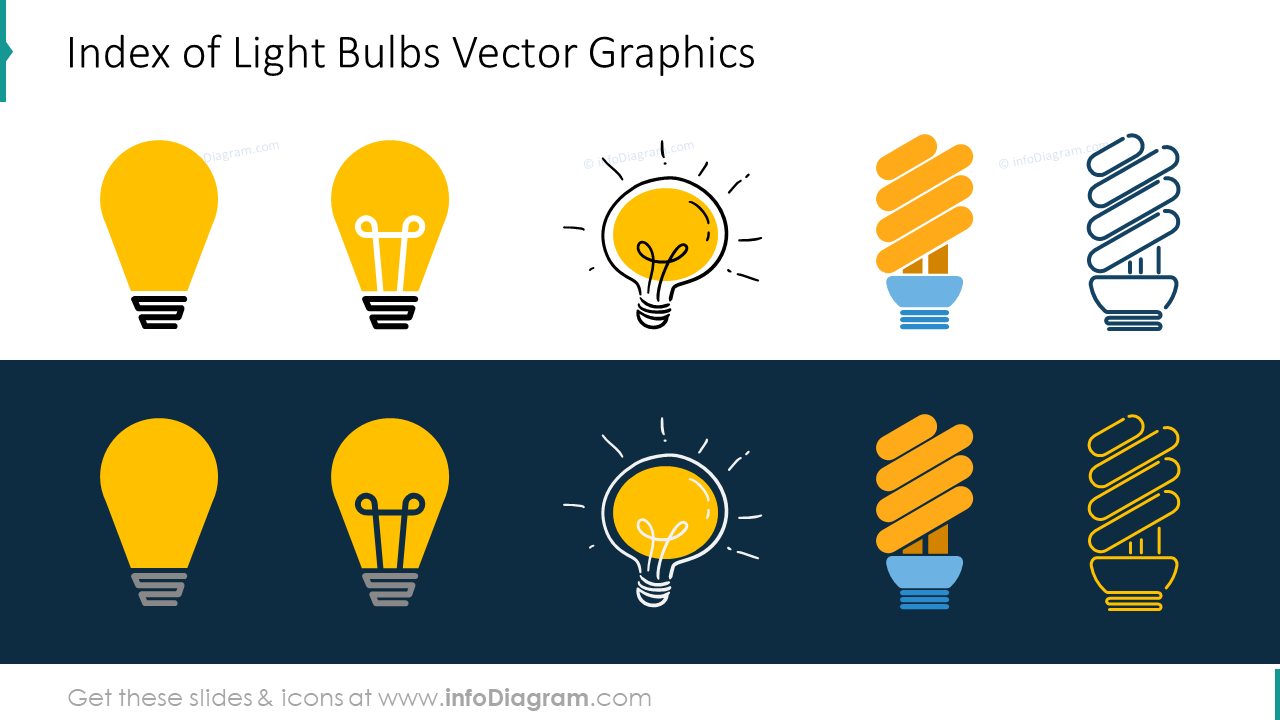 Index of light bulbs vector graphics