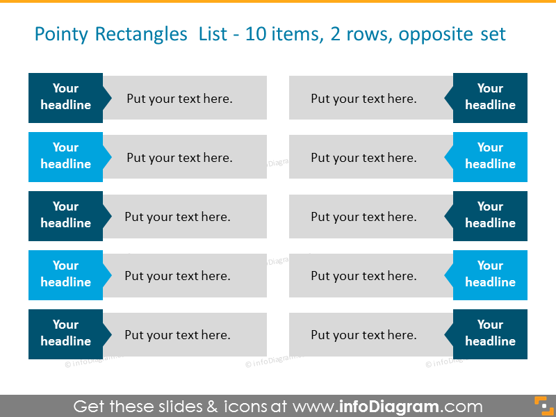 Example of the list illustrated with opposite description points