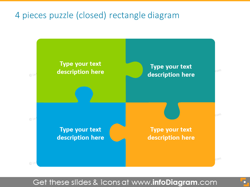 Puzzle-Integritätsdiagramm quadratische 4 geschlossene Formen