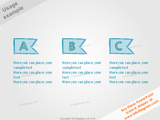 Scribbled Title Banner Retro Pencil A B C item ppt clipart