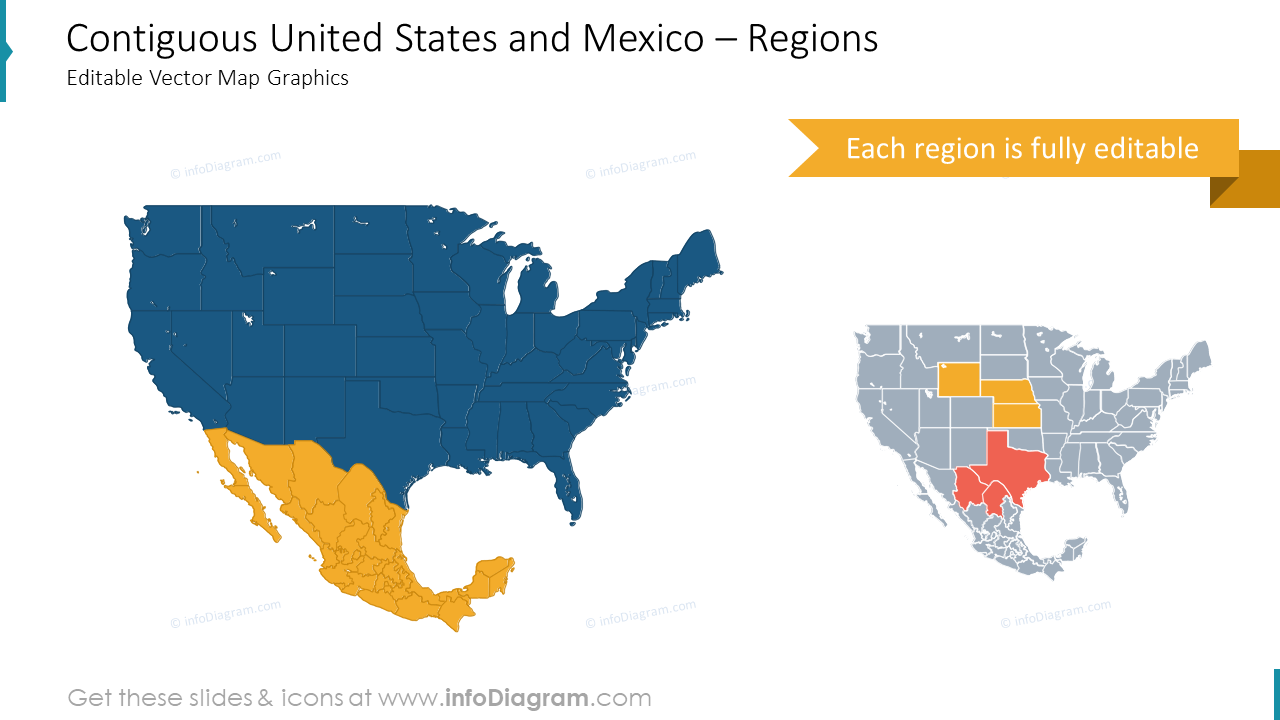 Bearbeitbare PowerPoint-Karten der USA-Bundesstaaten