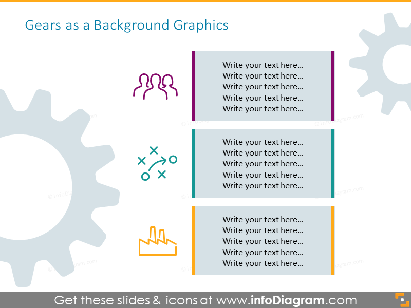 Example of the text slide with gears background