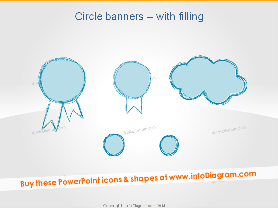 Retro Badge Circle Banner Pencil Cloud powerpoint icon