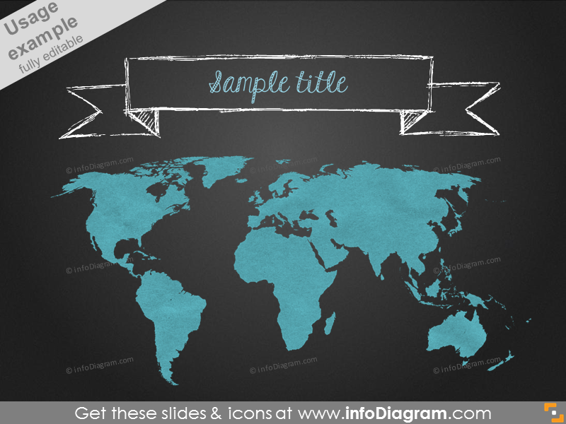 Example of the map with labels on blackboard 