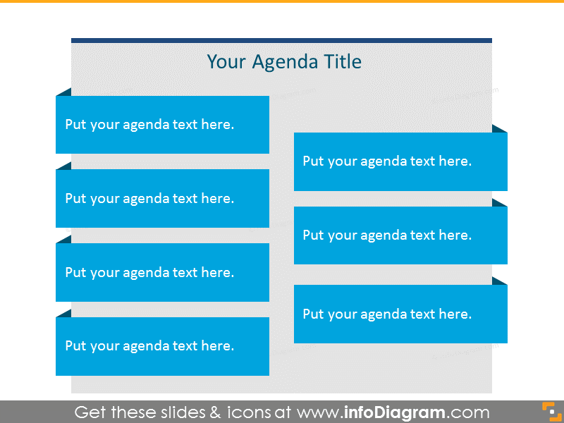 Lista de Agenda Plana para 7 itens