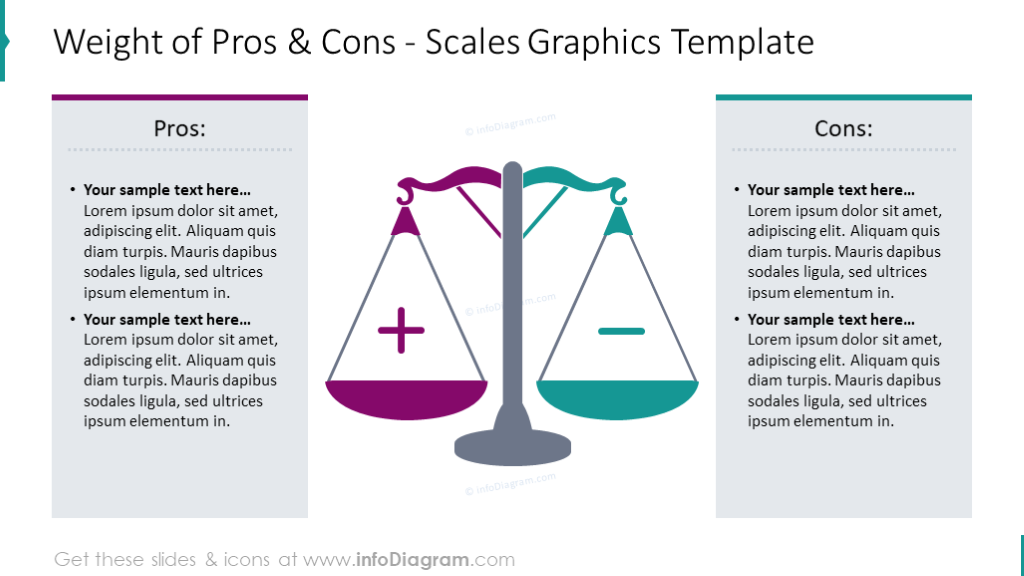 Pros and Cons Scale PowerPoint Template - infoDiagram