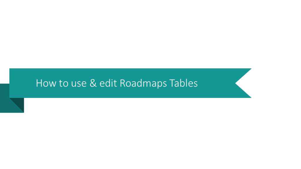 Roadmap-Tabellen