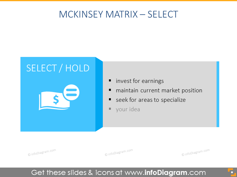 Diapositiva PPT del Elemento Seleccionado de la Matriz Mckinsey