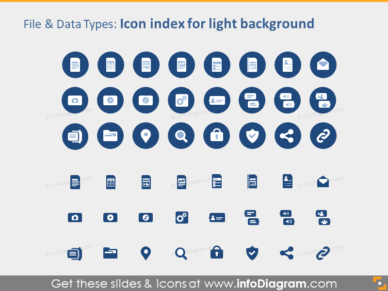 IT-Dateitypen-Icons PPTX auf hellem Hintergrund