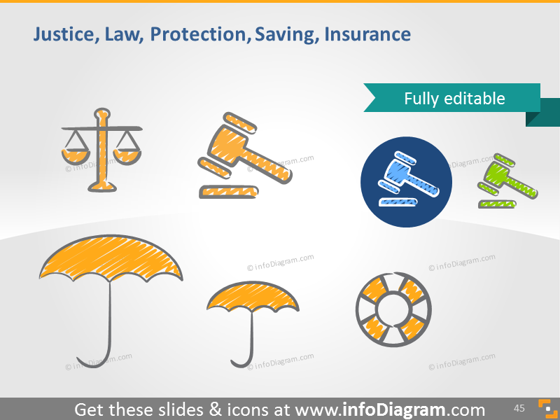 Justice, law, protection, saving, insurance