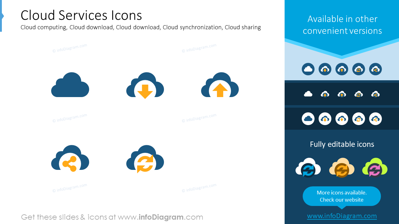 Cloud-Dienste-Icons: Cloud-Computing, Cloud-Download, Cloud-Download,