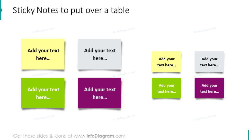 Example of sticky notes shapes