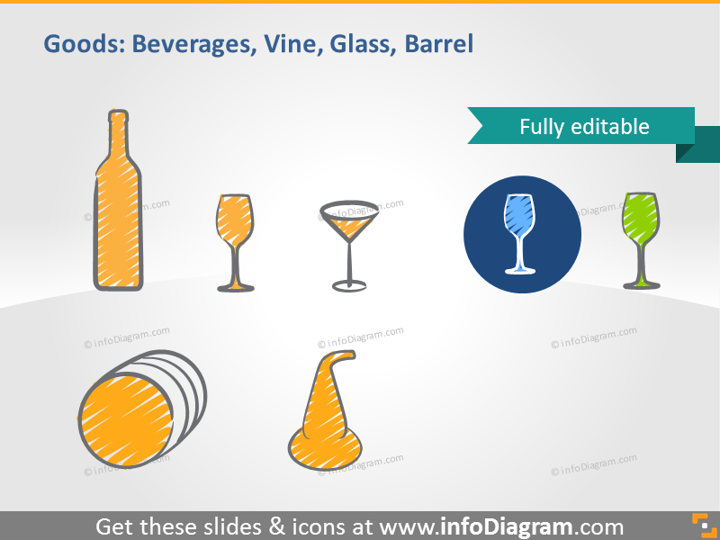 Getränguwaren Symbol Flasche Glas Wein Fass Whisky