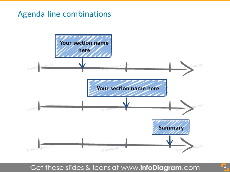timeline progress indicator handwritten sketch icons powerpoint