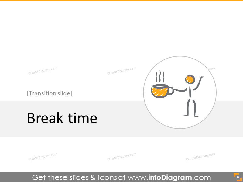 coffee break transition slide section scribble icons powerpoint