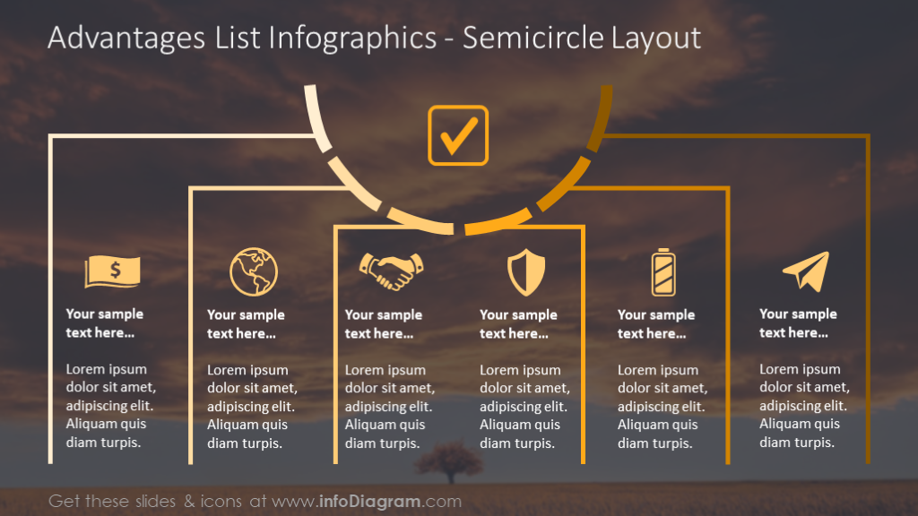 Advantages List Pros and Cons PowerPoint Template - infoDiagram