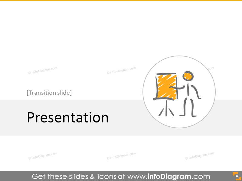 présentation diapositive de transition section icônes de gribouillage PowerPoint