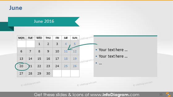 School Calendars 2015 2016 graphics (PPT tables and icons, EU ISO dates)