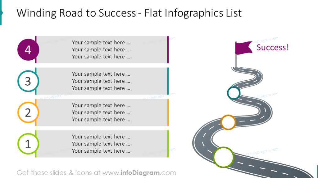 infografia-de-powerpoint-de-viaje-por-carretera-en-3d-curva