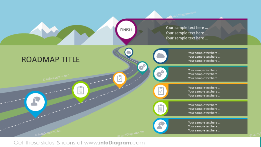 3d-gekruemmte-strassenkarte-powerpoint-reise-autobahn-infografik