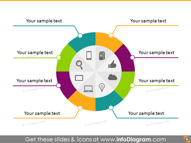 8-elements circle diagram with icons